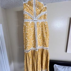 Revolve Lace Spaghetti Straps Midi Dress - NEW